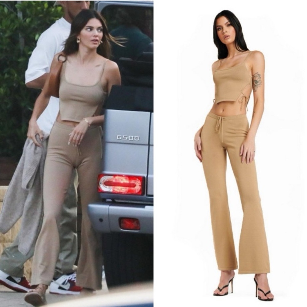 I.AM.GIA Tan Knit Flare Pull On Pants Size XXS